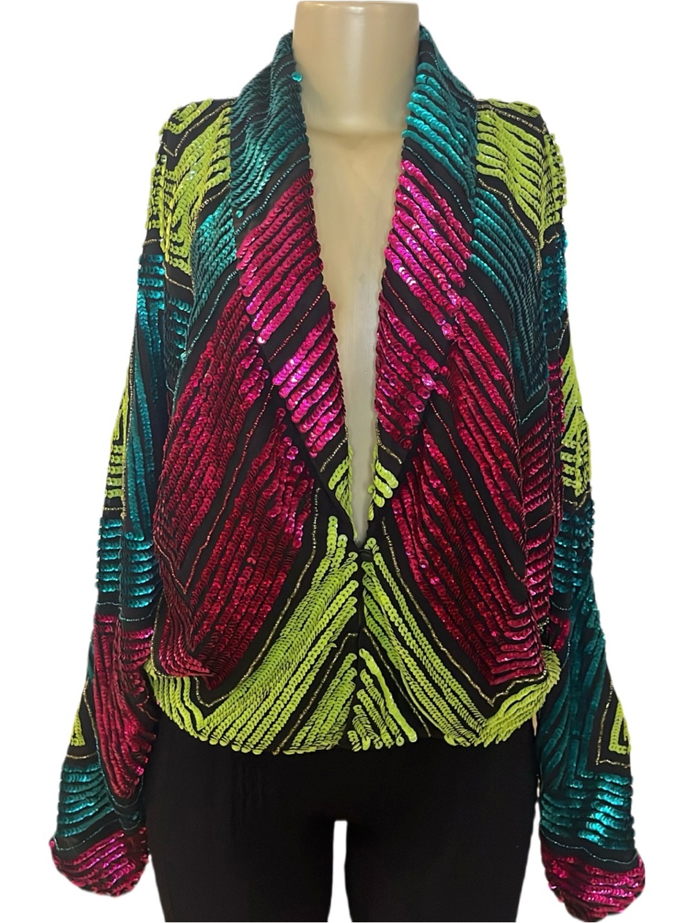 Nasty Gal Collection Colorful Sequin Jacket